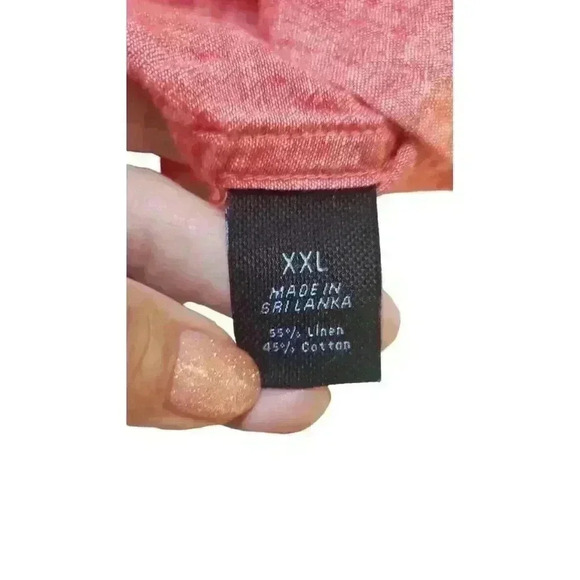 Marc Anthony Mens Slim-Fit Linen Blend Button Shirt Red Short Sleeve‎ Size XXL - Picture 10 of 15